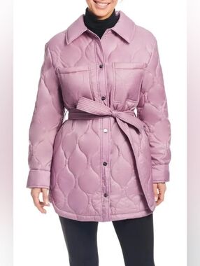 Sanctuary Quilted Belted Dusty Pink Jacket